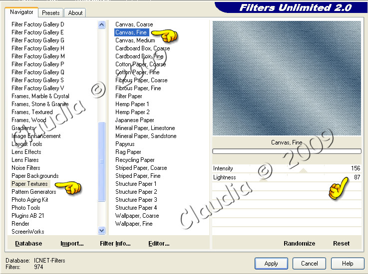 Instellingen Filters Unlimited